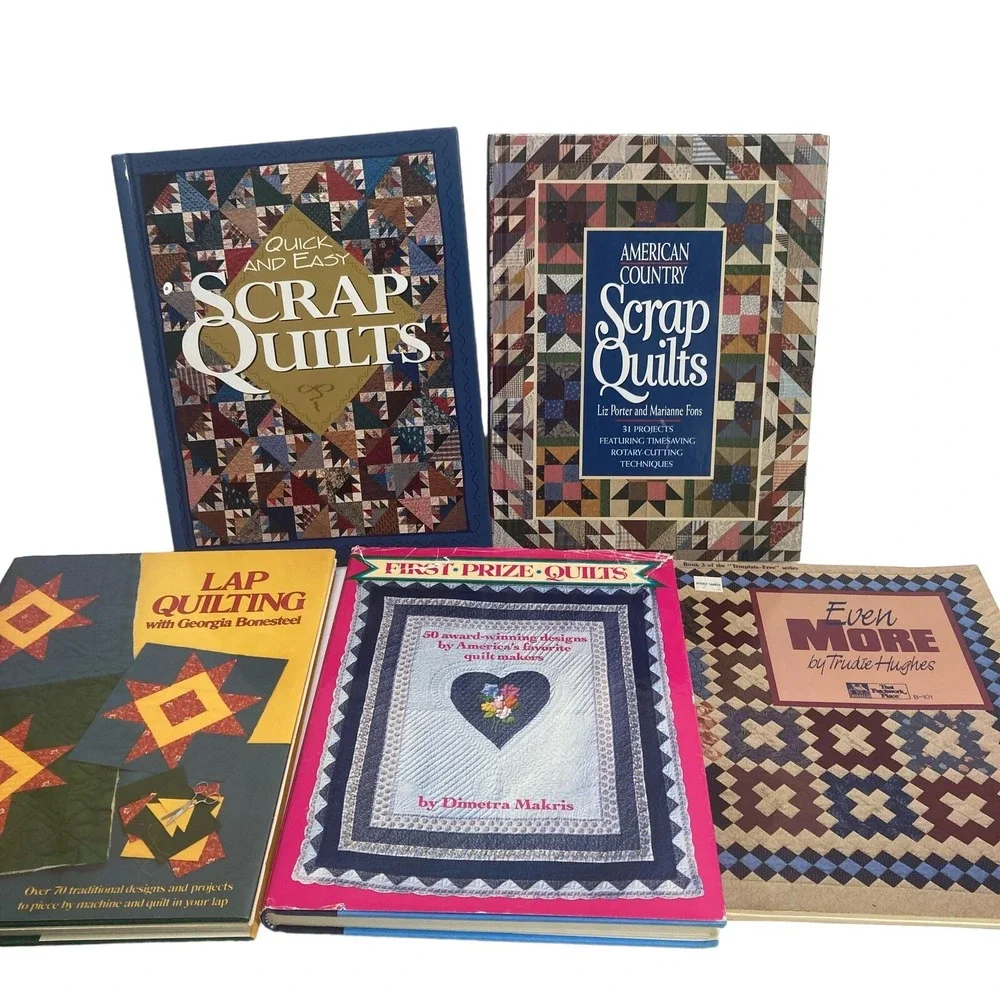 Lot of 5 Quilting Books Lap Quilts Scrap American Country Even More‎ First Prize